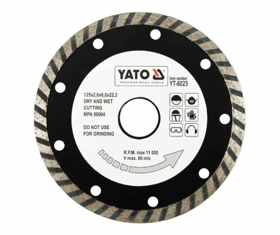 Disc diamantat YATO, turbo, 125mm