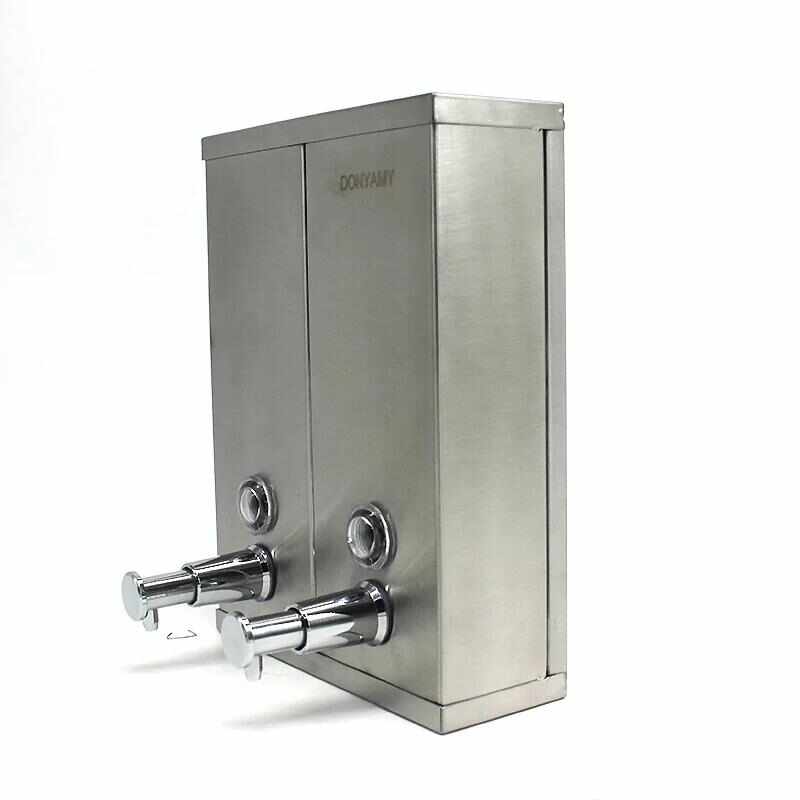 Dispenser detergent lichid dublu, 1500ml, rectangular, inox satinat