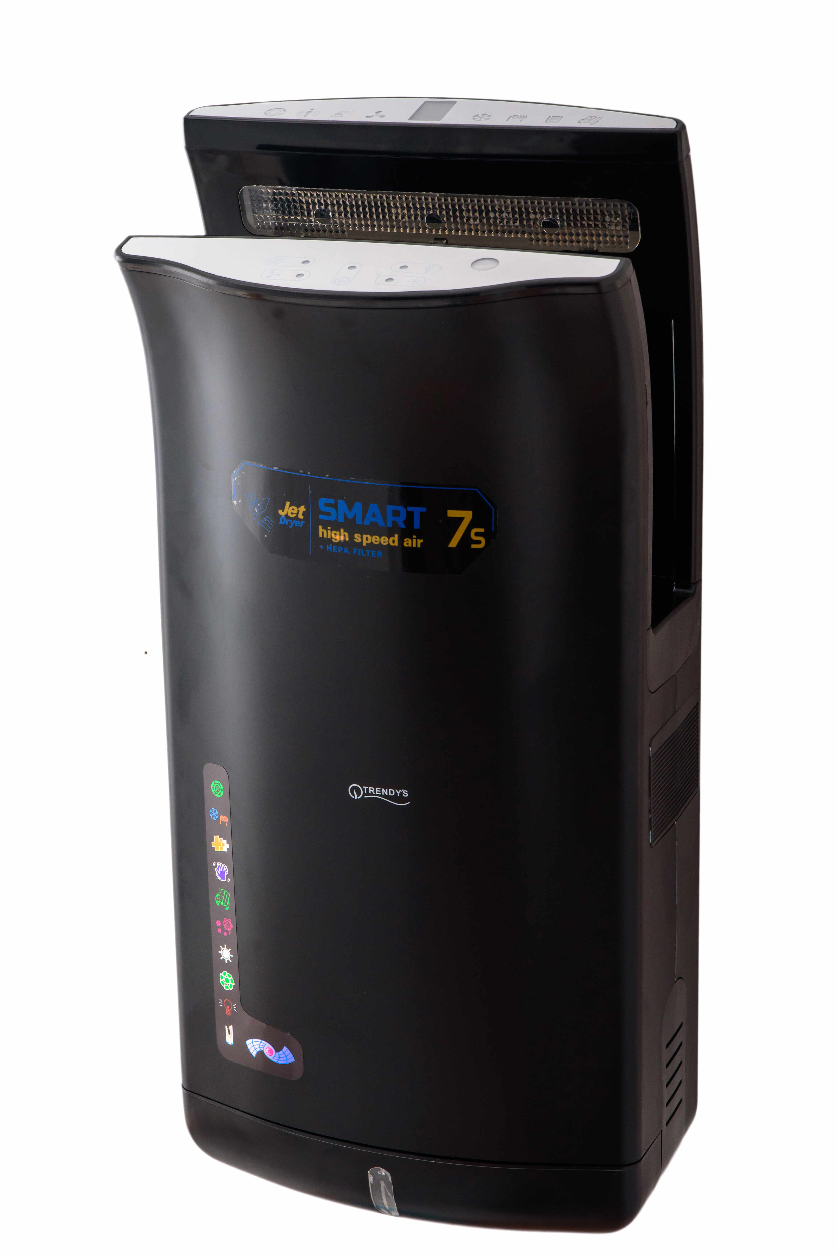Uscator maini senzor JetSmart, 2000W, uscare rapida, aer cald rece, negru mat